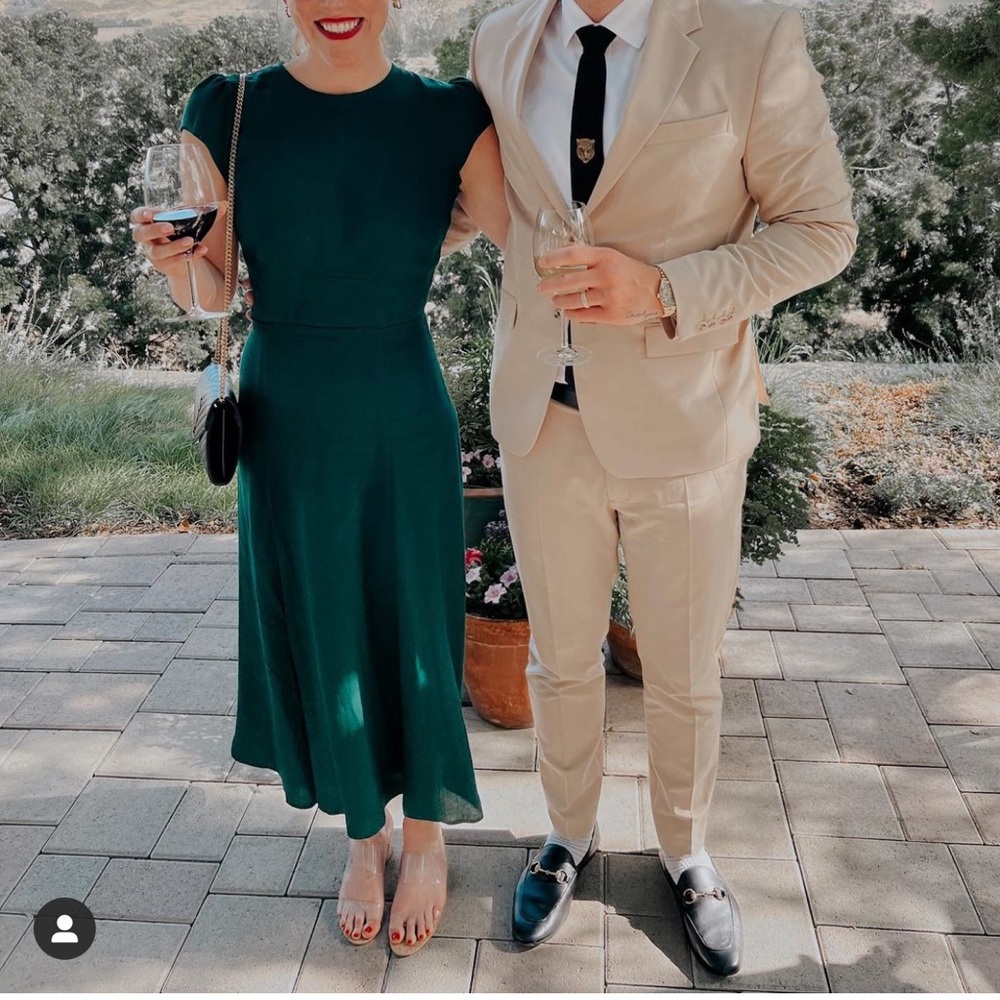 Reformation Gavin Dress Emerald